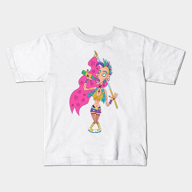 punk girl Kids T-Shirt by ksuugu